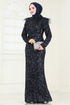 Evening Dress 4762D170-MS Navy Blue - Thumbnail