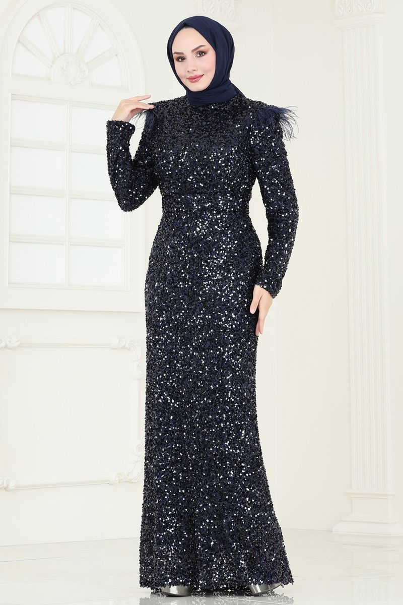 Evening Dress 4762D170-MS Navy Blue