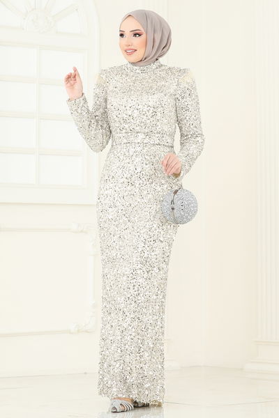 D.M.N. - Evening Dress 4762D170-MS Stone - 360517