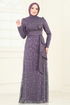 Evening Dress 4884D170-MS Dark Lilac - Thumbnail