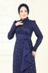 Evening Dress 4884D170-MS Navy Blue - Thumbnail