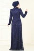 Evening Dress 4884D170-MS Navy Blue - Thumbnail