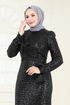 فستان سهرة أسود 4886D170-MS - Thumbnail