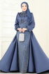 Evening Dress 4928D170-MS Indigo - Thumbnail