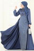 Evening Dress 4928D170-MS Indigo - Thumbnail