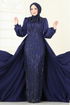 Evening Dress 4928D170-MS Navy Blue - Thumbnail