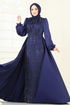Evening Dress 4928D170-MS Navy Blue - Thumbnail