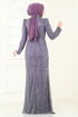 Evening Dress 4929D170-MS Dark Lilac - Thumbnail