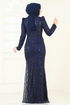 Evening Dress 4929D170-MS Navy Blue - Thumbnail