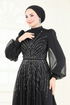 فستان سهرة أسود 4953D170-MS - Thumbnail