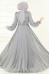 فستان سهرة رمادي 4953D170-MS - Thumbnail