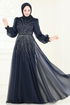 Evening Dress 4953D170-MS Navy Blue - Thumbnail