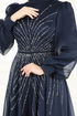 Evening Dress 4953D170-MS Navy Blue - Thumbnail