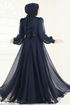 Evening Dress 4953D170-MS Navy Blue - Thumbnail