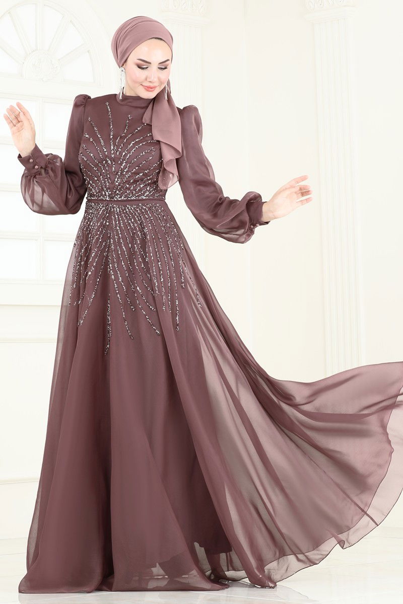 Evening Dress 4953D170-MS Powder Vision