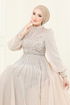 Evening Dress 4953D170-MS Stone - Thumbnail
