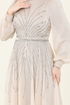 Evening Dress 4953D170-MS Stone - Thumbnail