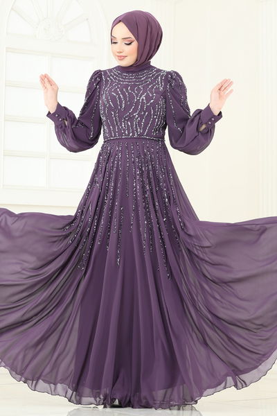 D.M.N. - Evening Dress 4992D170-MS Dark Lilac - 360786