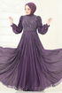 Evening Dress 4992D170-MS Dark Lilac - Thumbnail