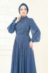Evening Dress 4992D170-MS Indigo - Thumbnail