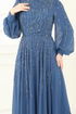Evening Dress 4992D170-MS Indigo - Thumbnail