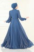 Evening Dress 4992D170-MS Indigo - Thumbnail