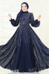 Evening Dress 4992D170-MS Navy Blue - Thumbnail