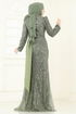 Evening Dress 5070D170-MS Khaki - Thumbnail