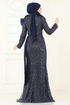 Evening Dress 5070D170-MS Navy Blue - Thumbnail