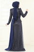 Evening Dress 5076D170-MS Navy Blue - Thumbnail