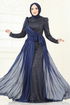 Evening Dress 5076D170-MS Navy Blue - Thumbnail