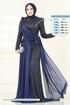 Evening Dress 5076D170-MS Navy Blue - Thumbnail