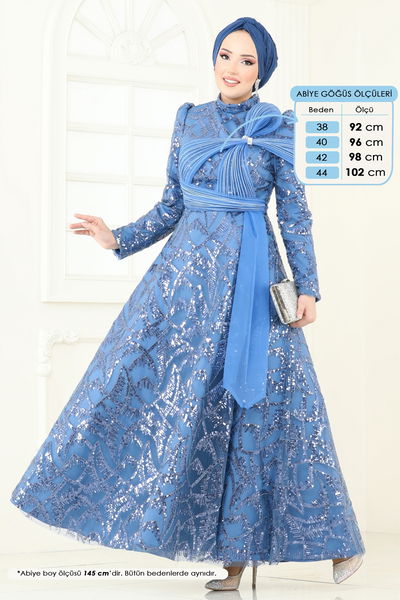 D.M.N. - Evening Dress 5099D170-MS Indigo - 360722