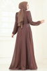 Evening Dress 5107D170-MS Brown - Thumbnail