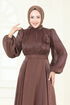 فستان سهرة بني 5107D170-MS - Thumbnail