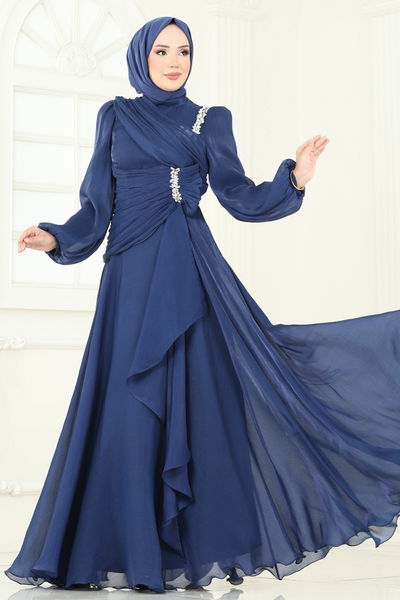 D.M.N. - Evening Dress 5164D170-MS Navy Blue - 360827