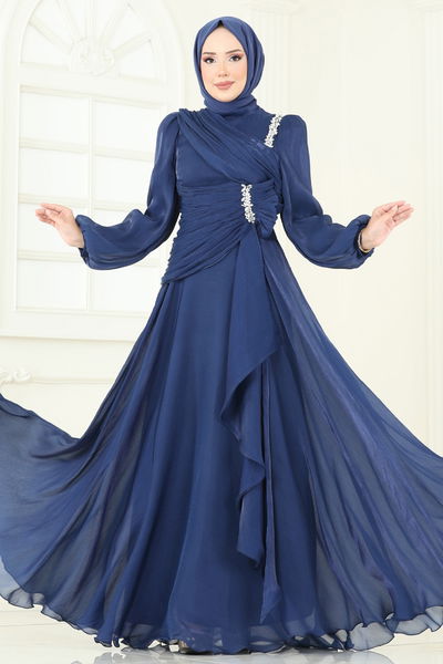 D.M.N. - Evening Dress 5164D170-MS Navy Blue - 360828