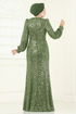 Evening Dress 5238D170-MS Khaki - Thumbnail