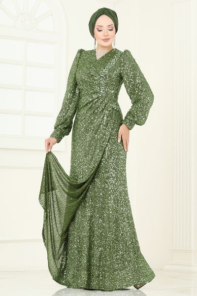 D.M.N. - Evening Dress 5238D170-MS Khaki - 386818