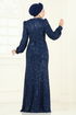 Evening Dress 5238D170-MS Navy Blue - Thumbnail