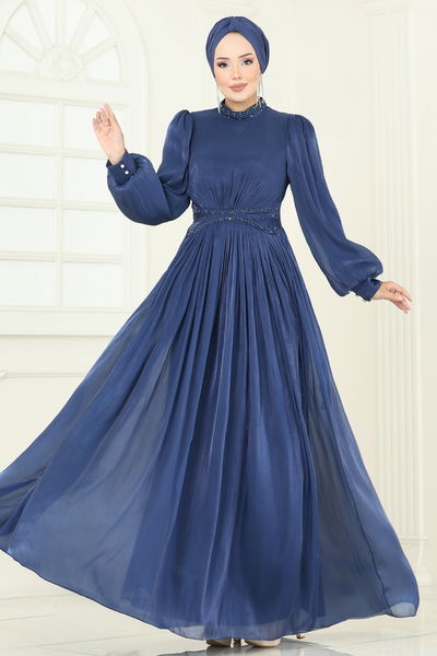 D.M.N. - Evening Dress 5275D170-MS Navy Blue - 386392