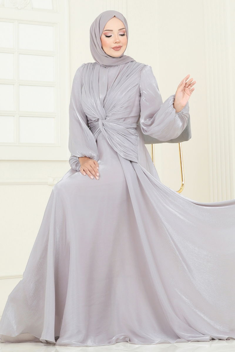 فستان سهرة رمادي 5286D170-MS