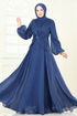 Evening Dress 5286D170-MS Navy Blue - Thumbnail
