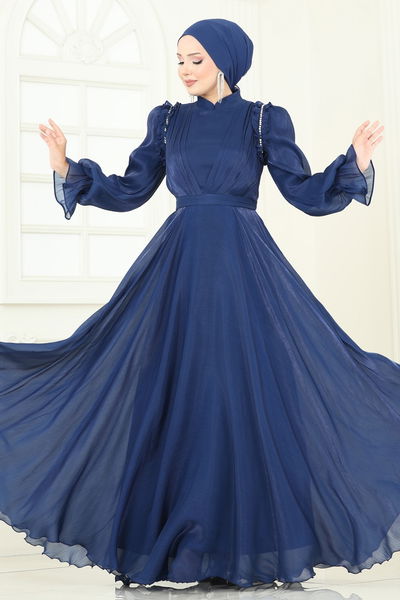 D.M.N. - Evening Dress 5287D170-MS Navy Blue - 385693