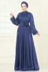 Evening Dress 5299D170-MS Indigo - Thumbnail