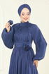 Evening Dress 5299D170-MS Indigo - Thumbnail