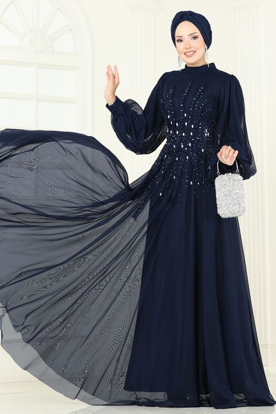 D.M.N. - Evening Dress 5315D170-MS Navy Blue - 386670
