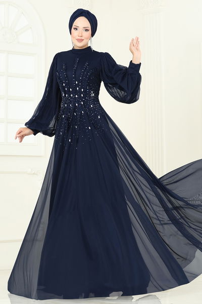 D.M.N. - Evening Dress 5315D170-MS Navy Blue - 386672