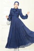 Evening Dress 5320D170-MS Navy Blue - Thumbnail