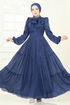 Evening Dress 5320D170-MS Navy Blue - Thumbnail